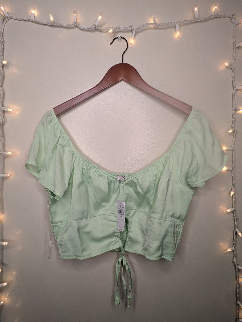 American Eagle Outfitters Mint Green Crop Top - Size L